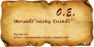 Obrusánszky Enikő névjegykártya